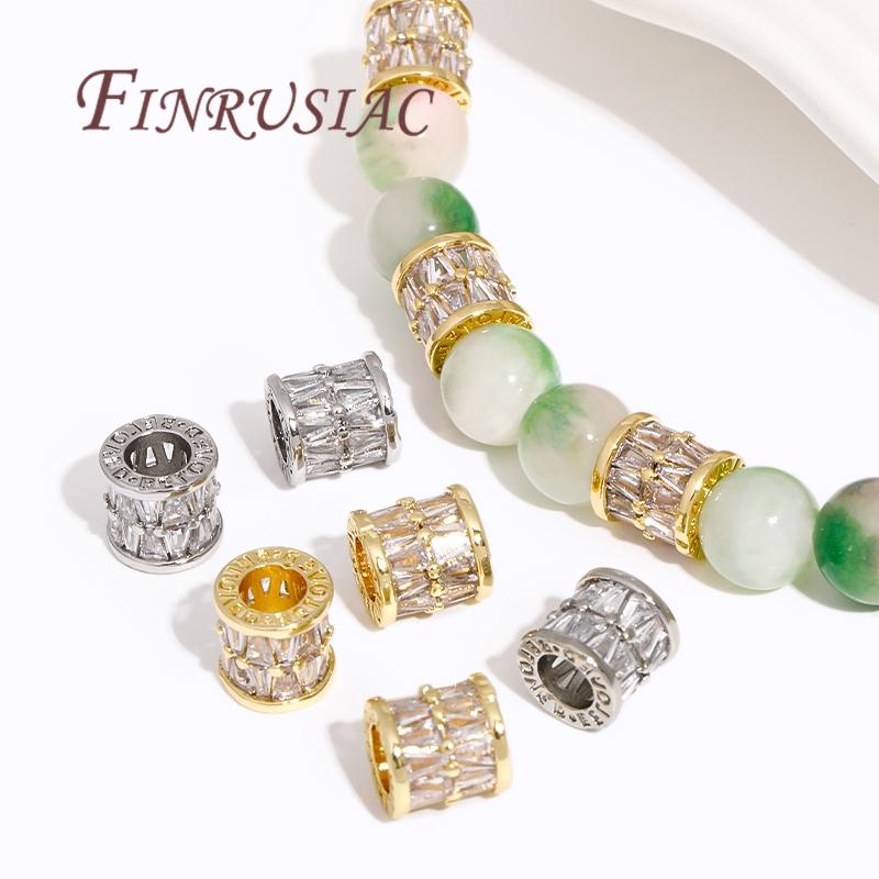 18K Gold Plated Zircon Crystal Beads,Metal Beads,Spacer Bead For Jewelry Making DIY Accessories, Separators For Bead