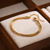 Layered Stacking Bracelet Bracelets for Women Girls Stainless Steel Hammer Chain Fashion Zircon for Vacation Daily Party