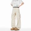 Popular American Retro Overalls Loose Men's and Women's Pure Cotton Three-dimensional Multi-pocket Straight-washed Casual Pants