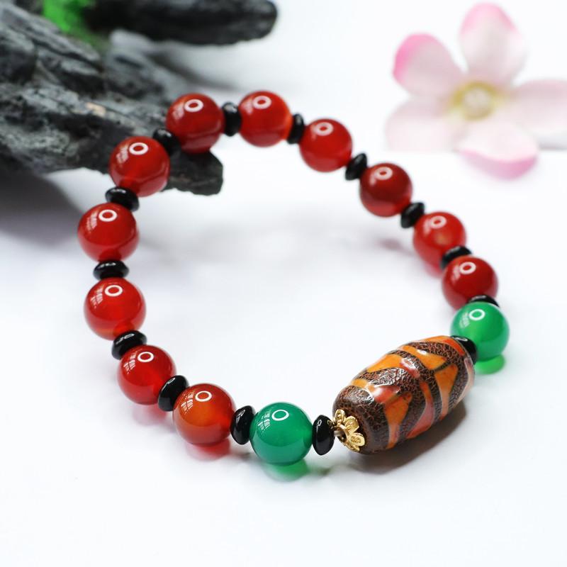 2026 Tooth Tibet Beads Bracelet Red Agate Chalcedony Factory Live Delivery S2032204