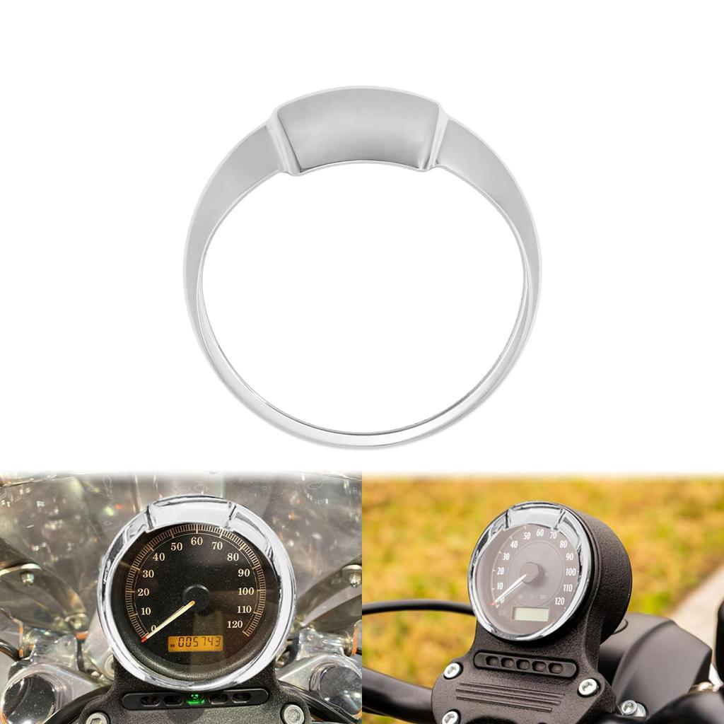 HDBUBALUS Motorcycle Speedometer Trim Ring Bezel Visor Cover for Trike Aluminum 4-inch Harley-Davidson Sportster, Dyna, Breakout, Touring, Electra,