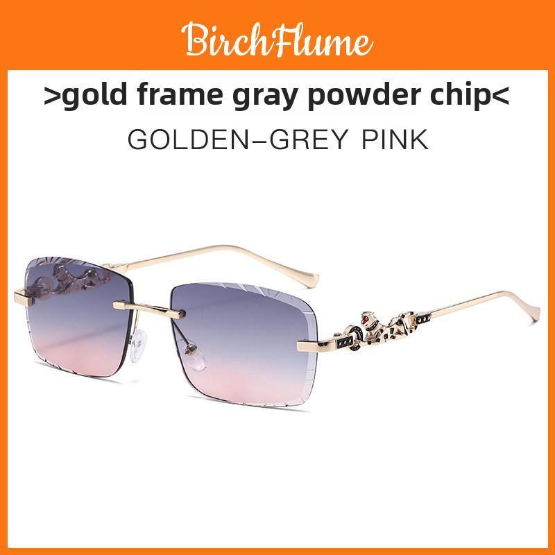 Metal Frameless Square Sunglasses With Lenses For Fashionable Outdoors