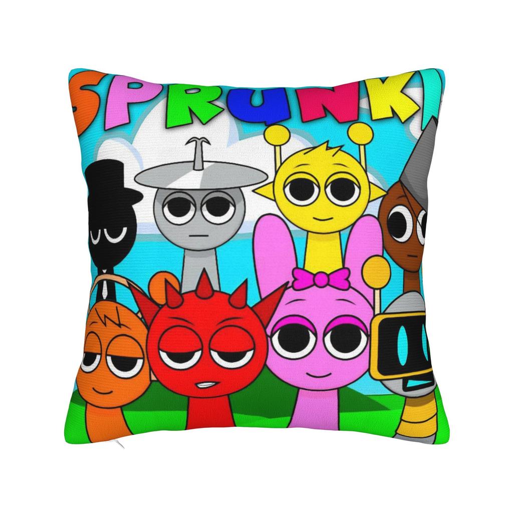 Sprunki Game Square Pillow Cases Cartoon Cushion Cover Fashion Polyester Decor Pillowcover for Car 45x45cm