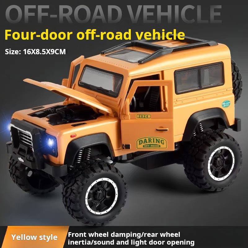 1:32 Children's Sound And Light Car Model Jeep Suv Inertial Plastic Car Open Door Military Car Toy Display Children's Gift