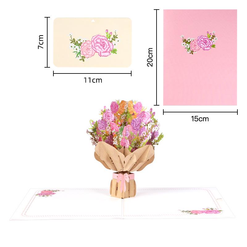 Popular 3D Handmade Christmas Bouquet Greeting Card