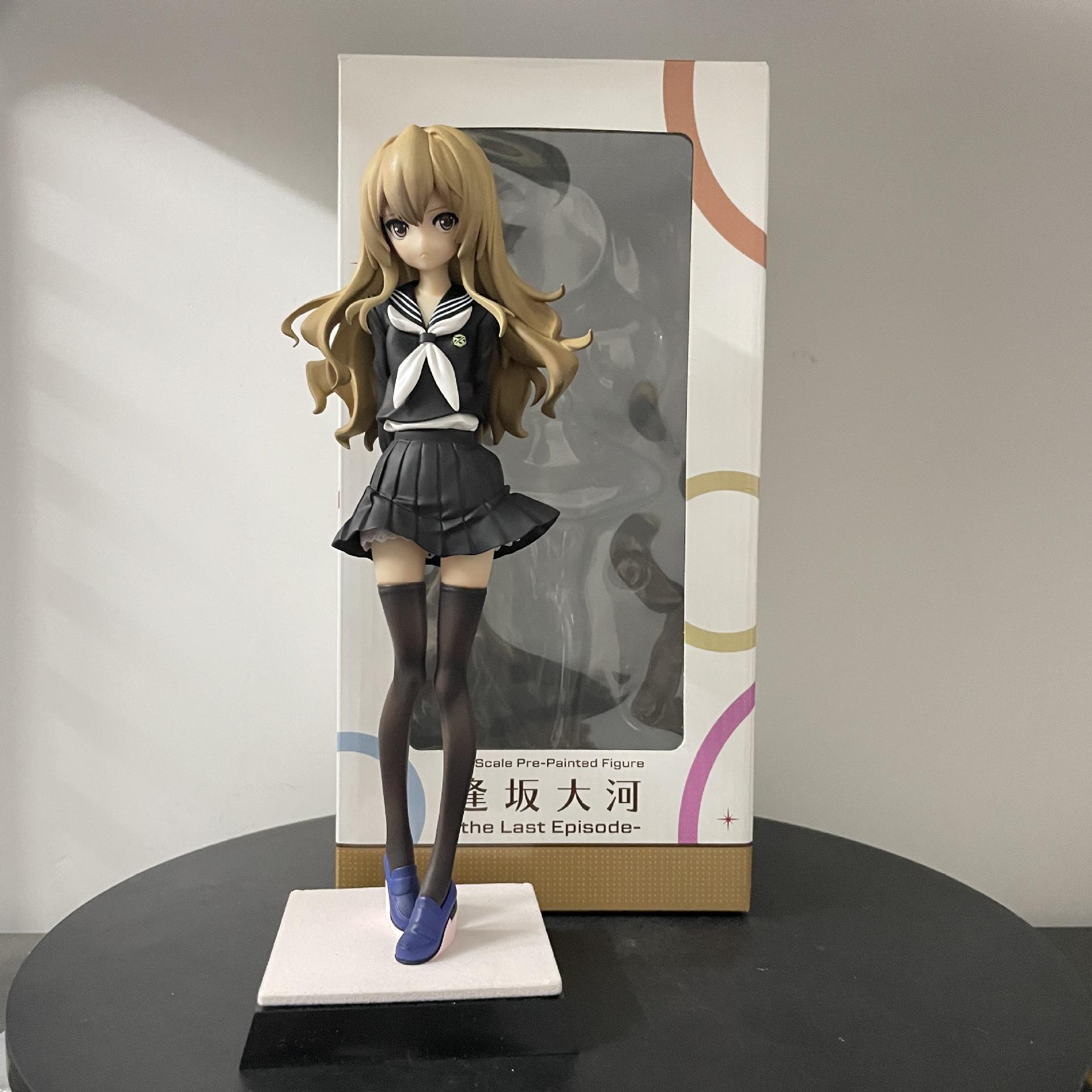 

25cm Tiger×Dragon! Aisaka Taiga School Uniform Anime Girl Figure Model Statue Collection Desktop Decoration Ornament Toys Gifts 25cm