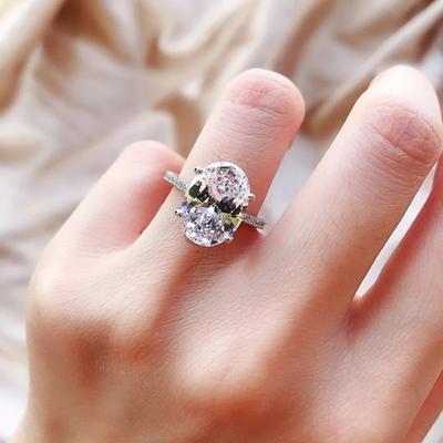 SpringLady Prata de Lei 925 10*14MM Corte Oval Gema Diamante de Alto Carbono Anéis de Noivado para Mulheres Joalheria Fina