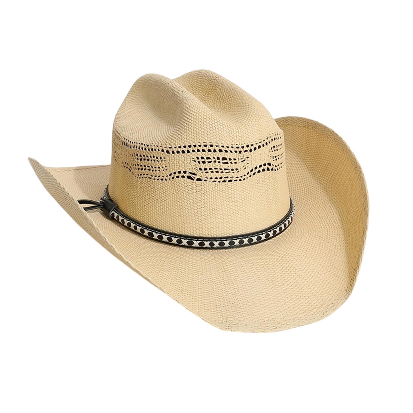 

White Western Panama Denims Hat Breathable Comfortable Unisex Fashion Accessory for Outdoor Activity бежевый