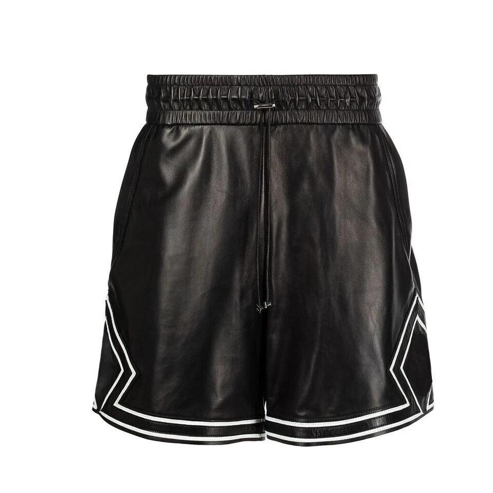

Biker Black Summer Stylish Men Boxer Gym Genuine Lambskin Leather Shorts Sports 28 ( X-Small ) чёрный