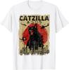 Catzilla Cat Japanese Art Funny Cat Gifts T-Shirt Top Tees Cotton High Quality Unisex Hip Hop TShirt Punk Gothic Graphic Breathable