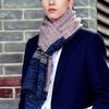 New Winter Men's Scarf Checkered Scarf Keep Warm Casual Knit Neckerchief Patchwork Wool Cashmere Scarf AC086
