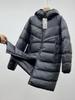 Style Nouveau Hiver Mi-long Veste Doudoune Sportive Scolaire pour Couple avec Genouillères