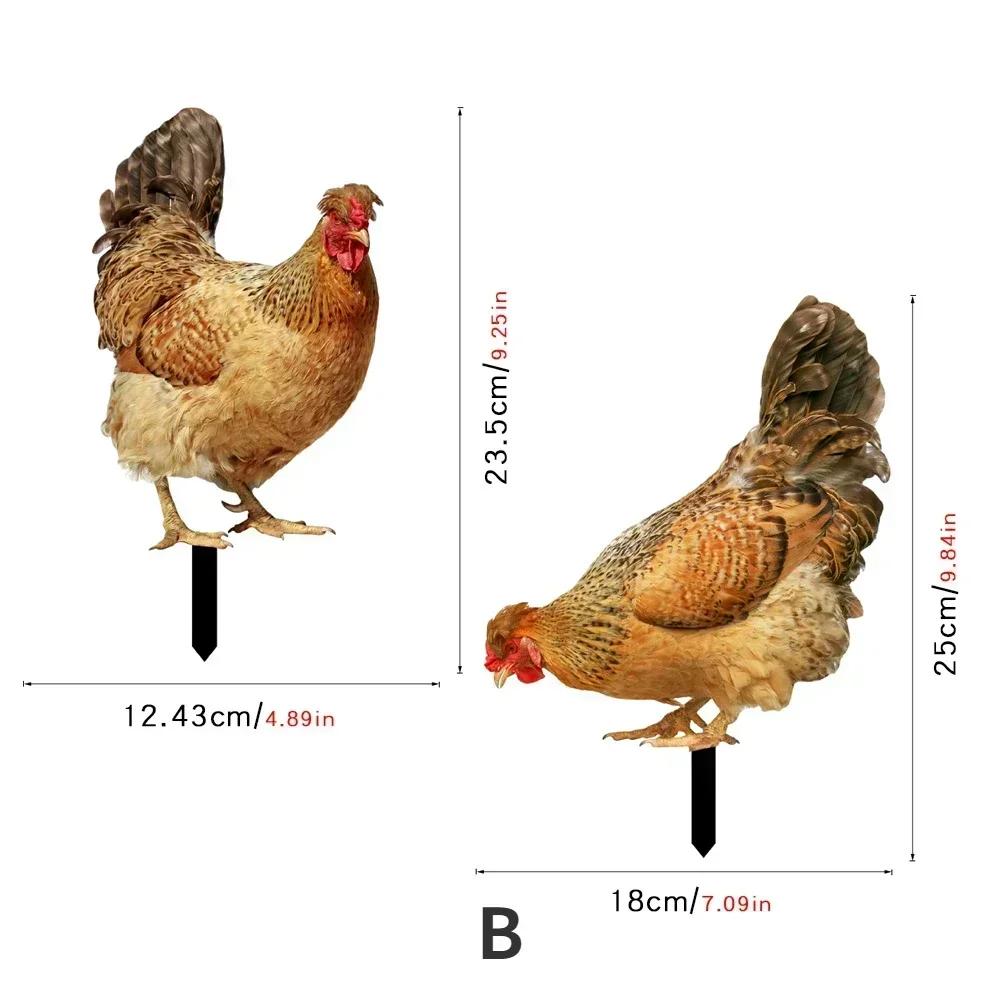 

2 шт. Имитация петуха, домашняя скульптура, акриловые украшения для газона, забавные садовые миниатюры, креативное наружное украшение 2