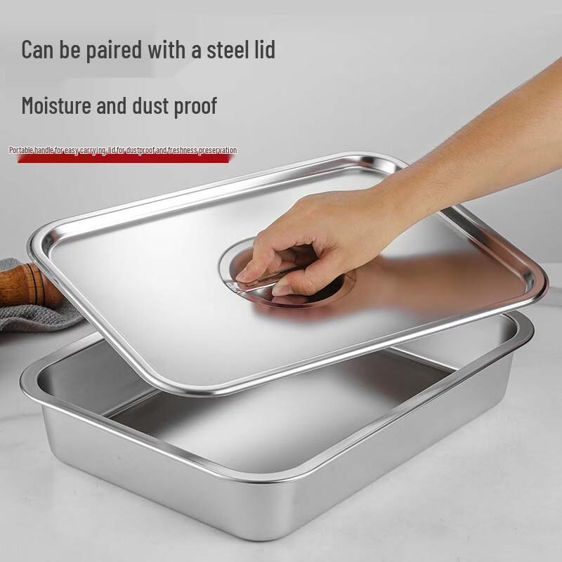 Langxi Deepened Thick Stainless Steel Rectangular Tray