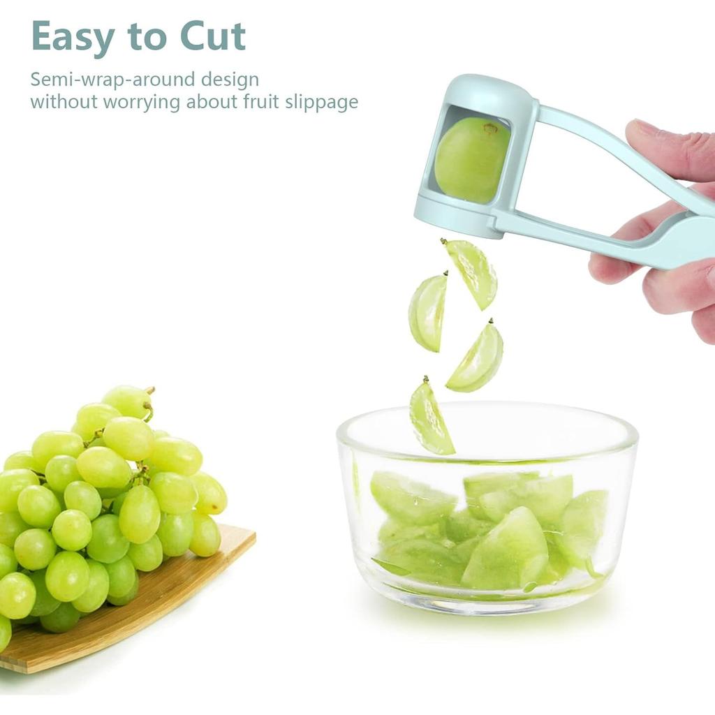 Coupe-raisins pour enfants 1-3 ans, Gadget trancheur de fruits et légumes, Outil de quartier en acier inoxydable pour raisins, Fraises, Tomates cerises, Myrtilles
