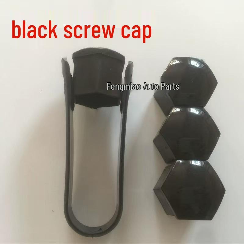 GM Zubehör 17mm, 19mm, 21mm Radnabenmutter-Abdeckkappen 17mm Pack: 20 pcs + 1 Black Clip schwarz