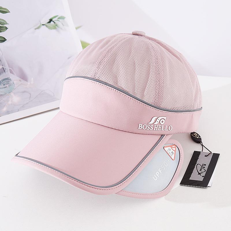 Baseball Cap Men's Summer Sunscreen Hat Women's New Enlarged Retractable Brim Outdoor Sports Cap Sun Cover Hat