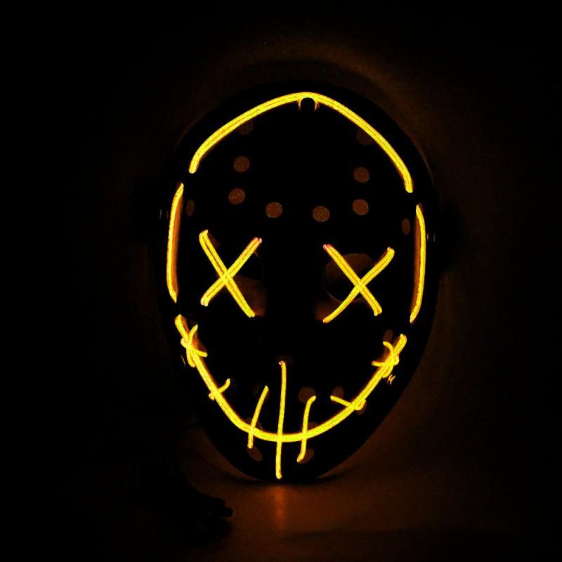 LED Light Up Jason Mask Halloween Horror Costume Party Nightclub Prop