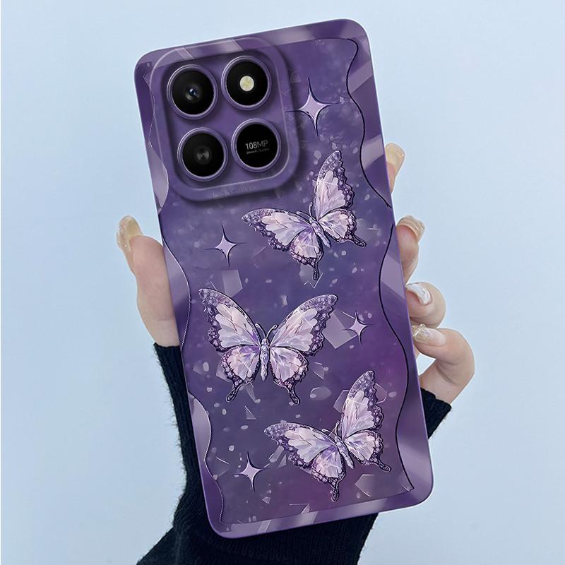 Case For Honor X7d Cute Panda Sweet Girls Cats Liquid Silicone Soft Back Cover For Honor 400 Smart 5G Bumper Protective Casing