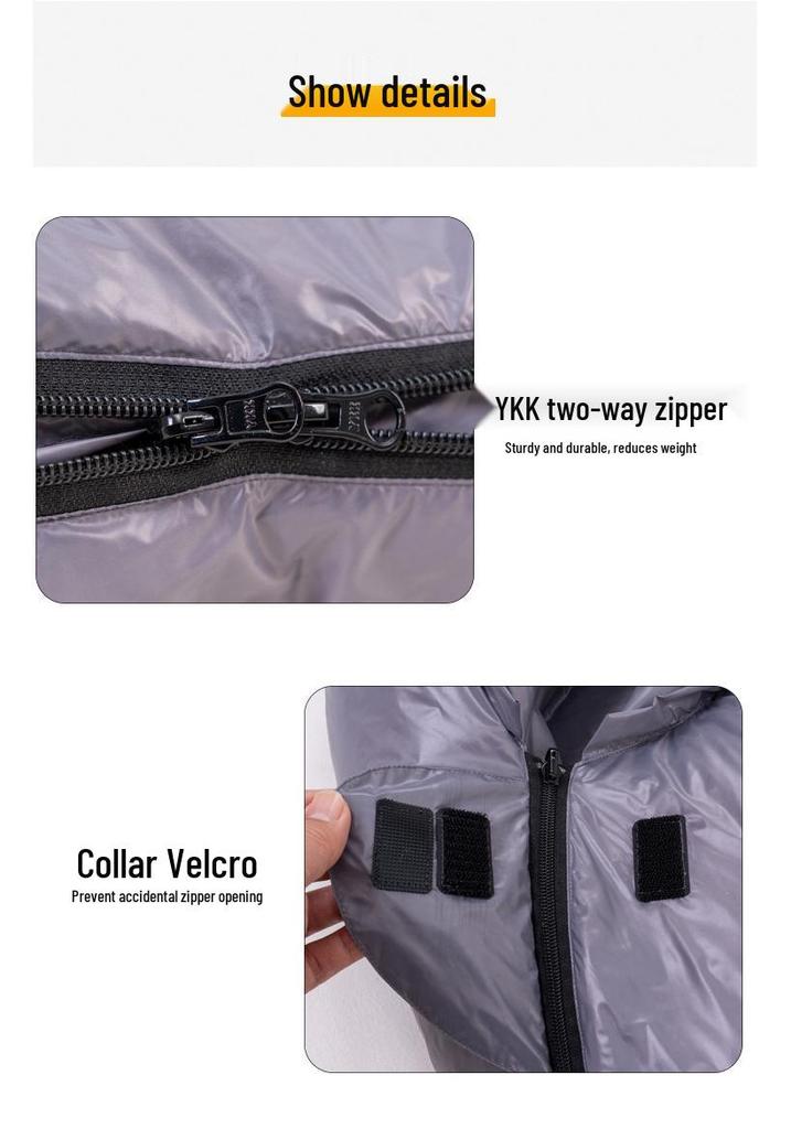 90% Duck Down Mummy Sleeping Bag: Thickened, Portable for Outdoor Camping