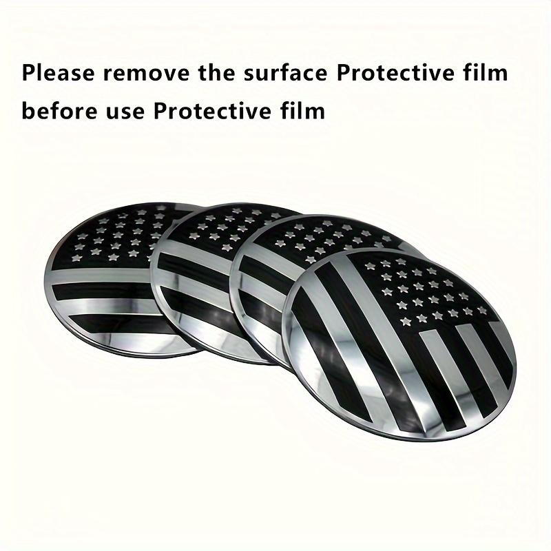 4pcs American Flag Wheel Center Cap Decals, Emblems Sticker 2.2"/ 56mm For Car Motorcycle Truck SUV