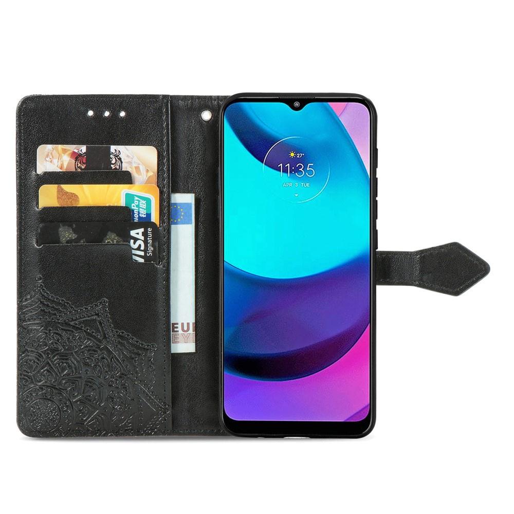 Flip Case for Motorola Moto E20/E30/E40, Mandala, Black