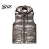 Breathable Vest Coat Comfortable Down Sleeveless Zipper Collar Hooded Men Stand Closure Winter Outwear