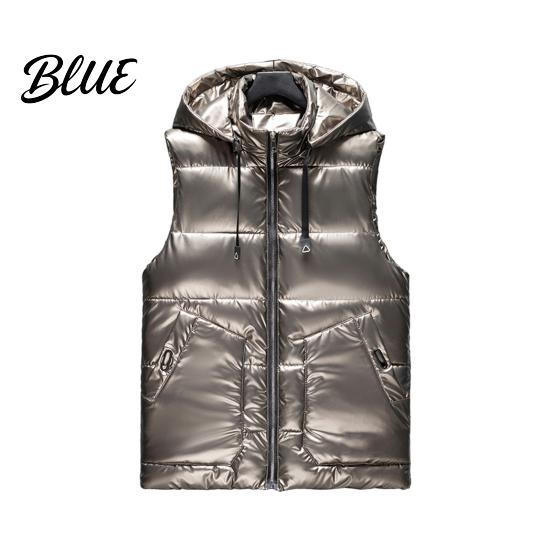 Breathable Vest Coat Comfortable Down Sleeveless Zipper Collar Hooded Men Stand Closure Winter Outwear