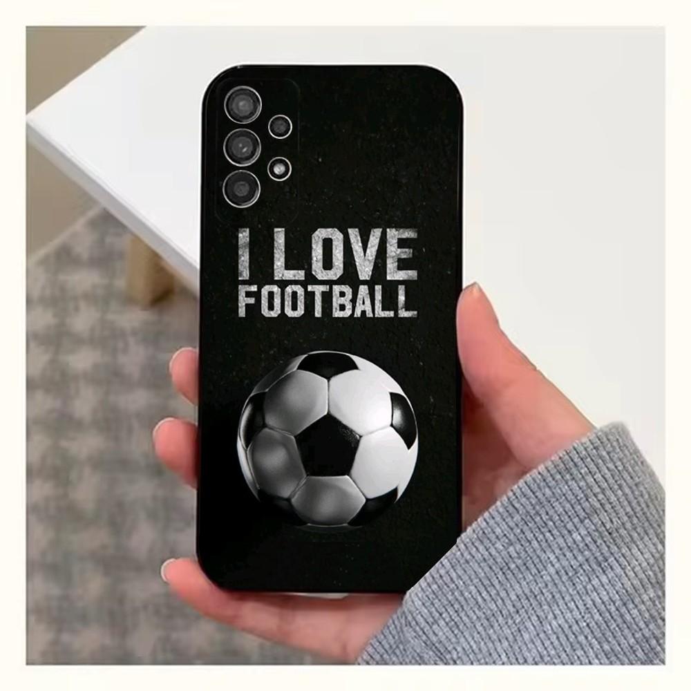 Football Soccer Ball  Phone Case For Samsung S25,S24,S23,S22,S20,S21,S10,Ultra,Plus,Lite,FE,Soft Silicone Black Cover