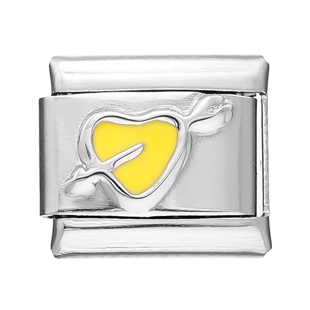 1pcs Fashion 3 Styles Heart Love Charms Italian Links Fit 9mm Bracelet Stainless Steel DIY Making Women Jewelry