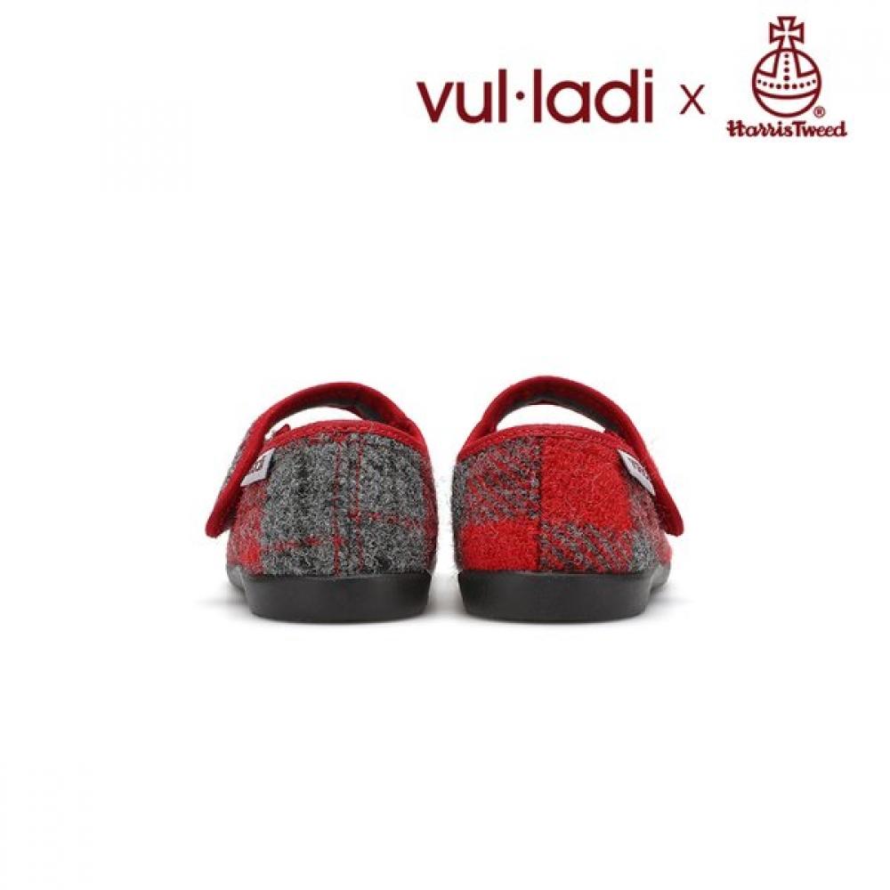 Vulladi Tradhus X Harrystweed Mary Jane Girls Shoes 4131 Tartan Light Red
