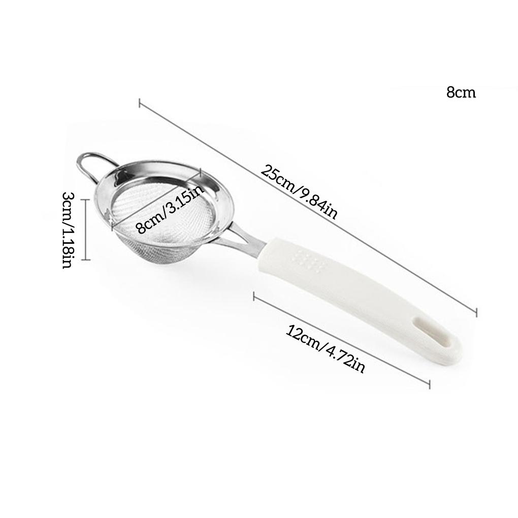 Stainless Steel Flour Sieve Grains Fine Mesh Anti-slip Strainer Restaurant Portable Fried Food Filter Sifter Home Supplies