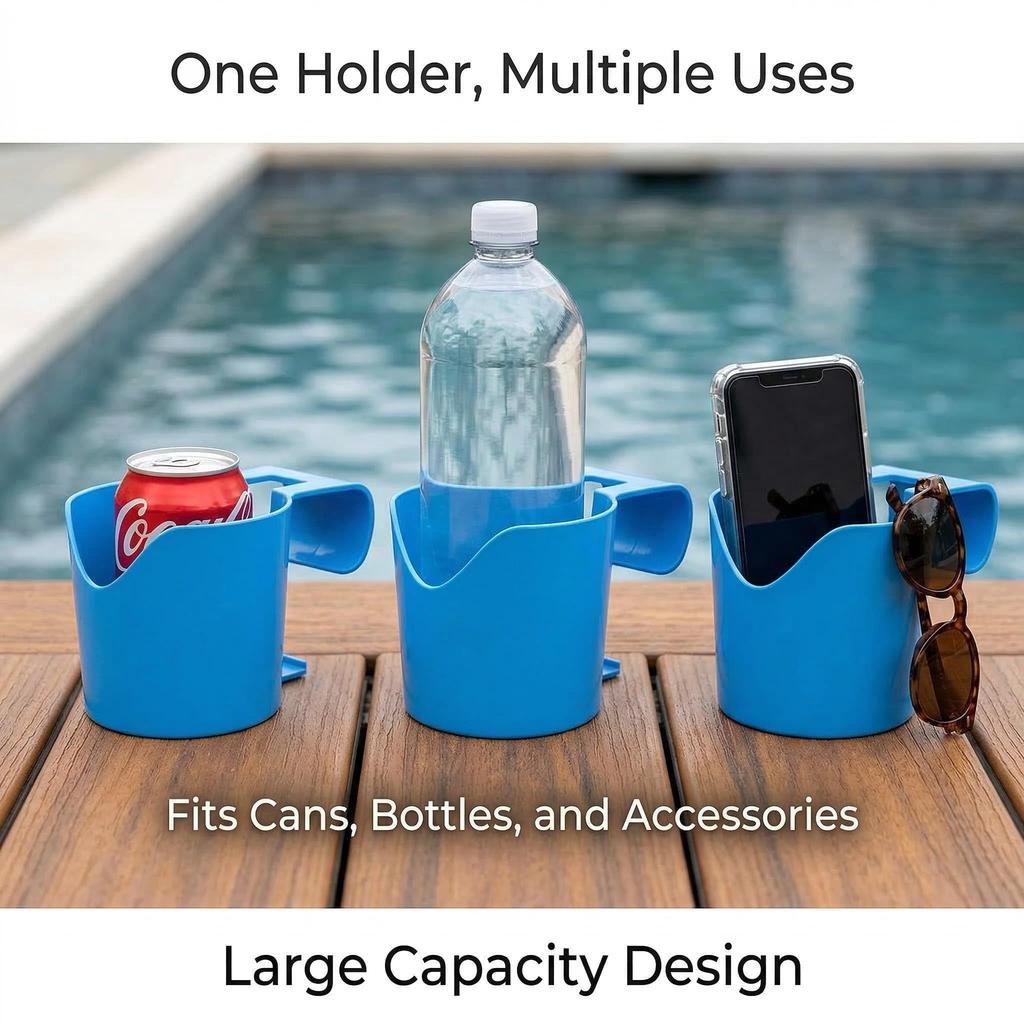 Poolside Organizer Rack Storage Holder for Drinks Sanitizers Swimming Accessories Paired with Pool Float Lounge Chair Summer