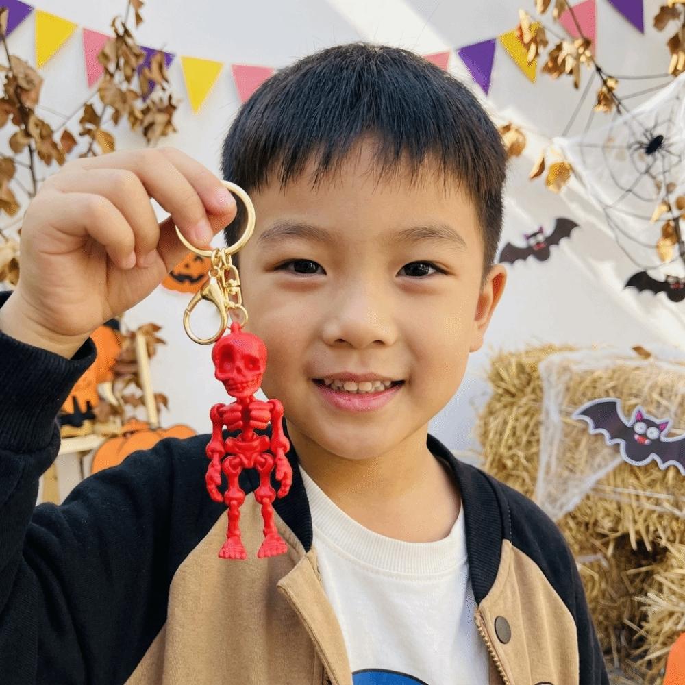 Articulated Joints 3D Printed Key Chain 3D Printing Skull Bag Pendant School Bag