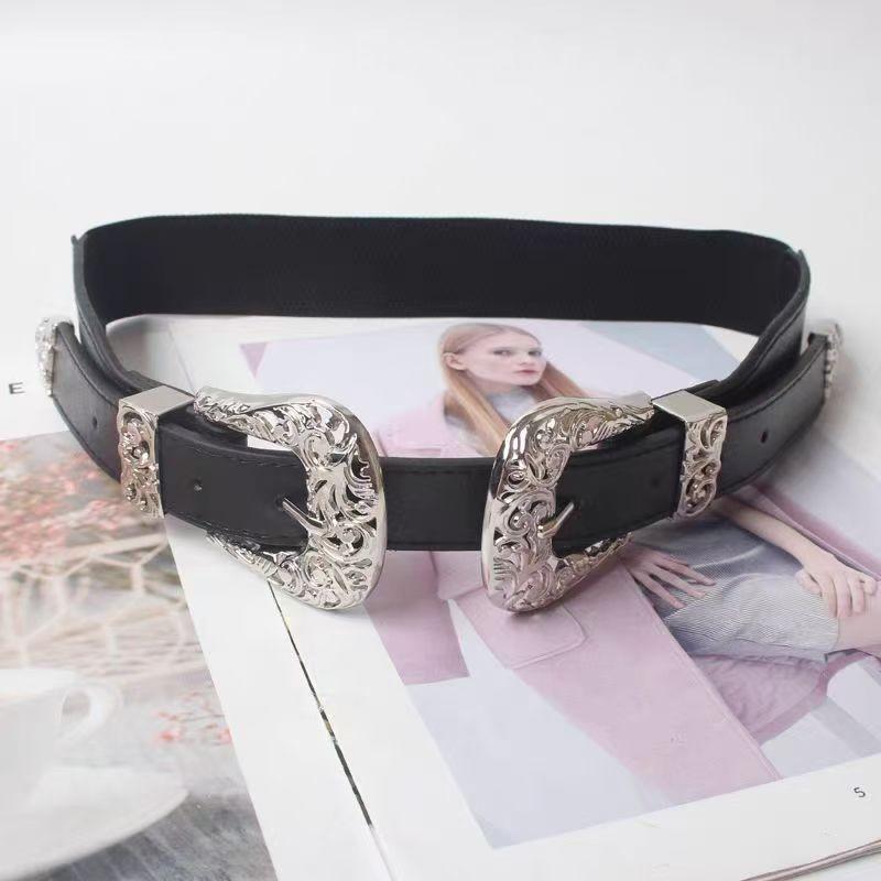 Stylish Denim Waist Cincher With Metal Clasp For Women Spring And Autumn Wear