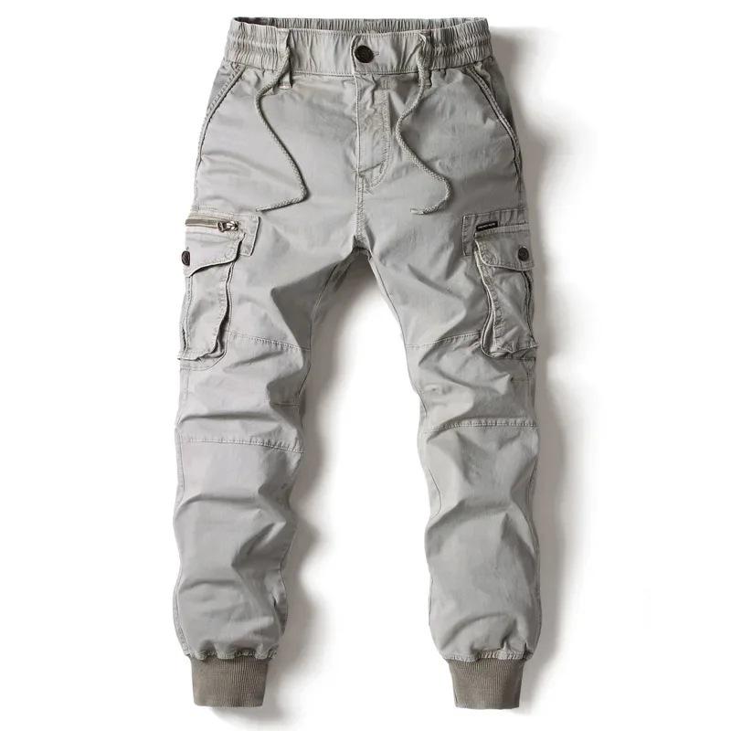 Men's European & American Style Elastic Waist Cargo Jogger Pants - Autumn/Winter Collection