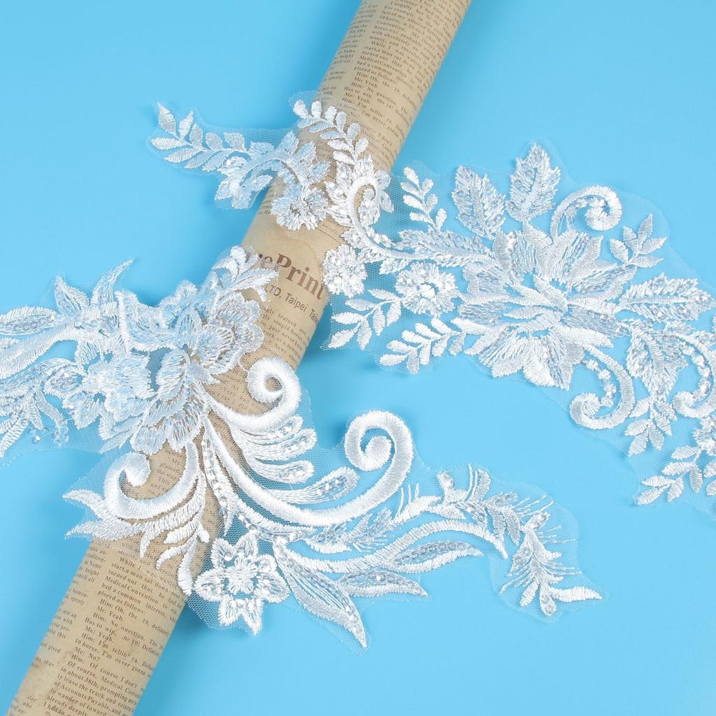 White Car Bone Pair Flower Wedding Dress Evening Dress Children'S Princess Dress Patch Pair Flower Bride Headdress Jewelry Headband Accessories