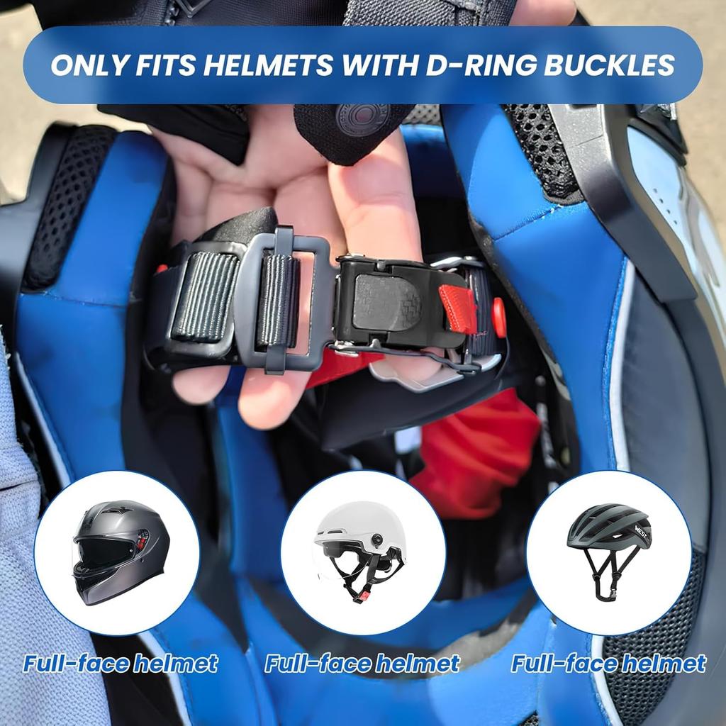 Helmet Quick Release Buckle Kit Stainless Steel Ratcheted Chin Strap Adapter for Motorcycle Helmets Easy tallation