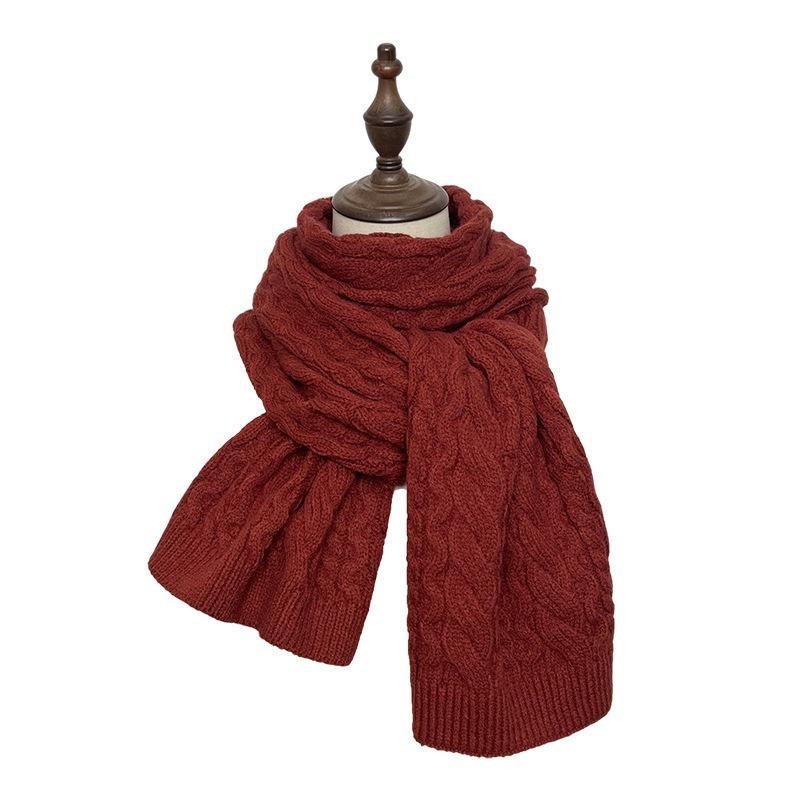 Vintage Christmas New Red Scarf Women's Winter Thickened Warm Premium Birthday Gift Scarf
