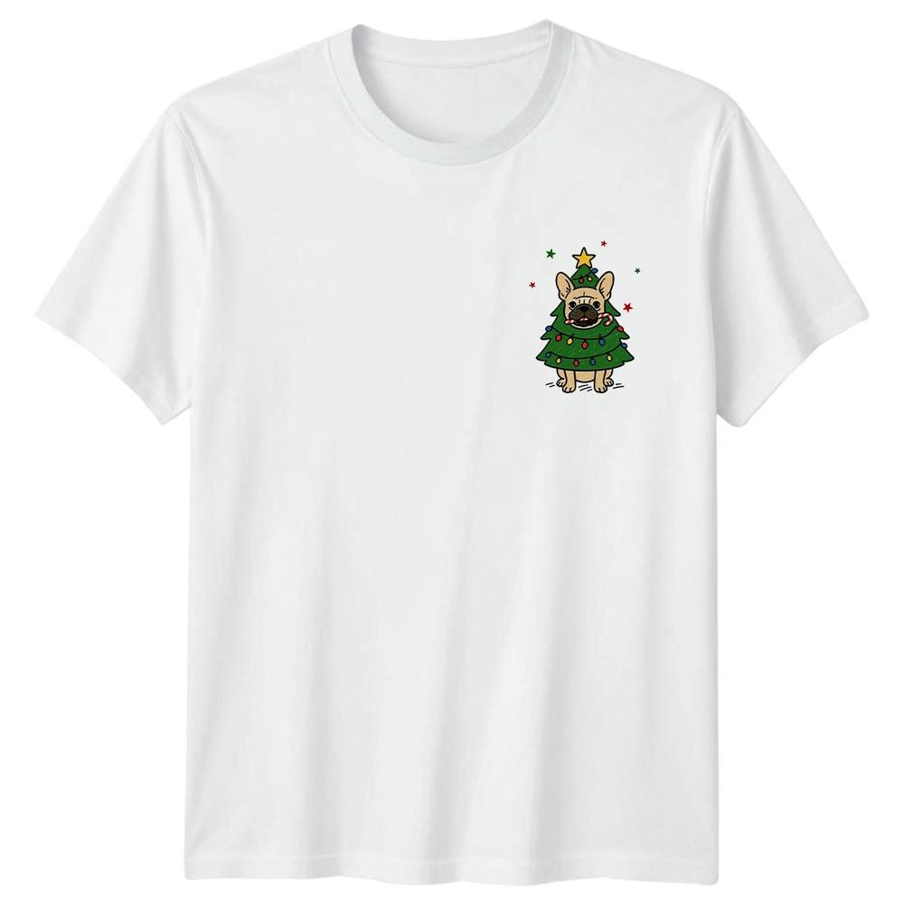 French Bulldog Christmas Tree Unisexs TShirt Unisexs Tee Holiday Graphic S
