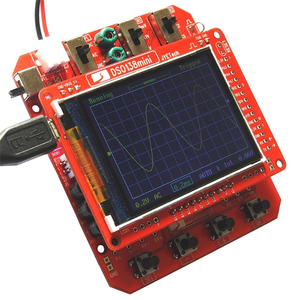 Digital Oscilloscope Kit DIY Learning Pocket-size DSO138mini Upgrade with Acrylic Protection Case