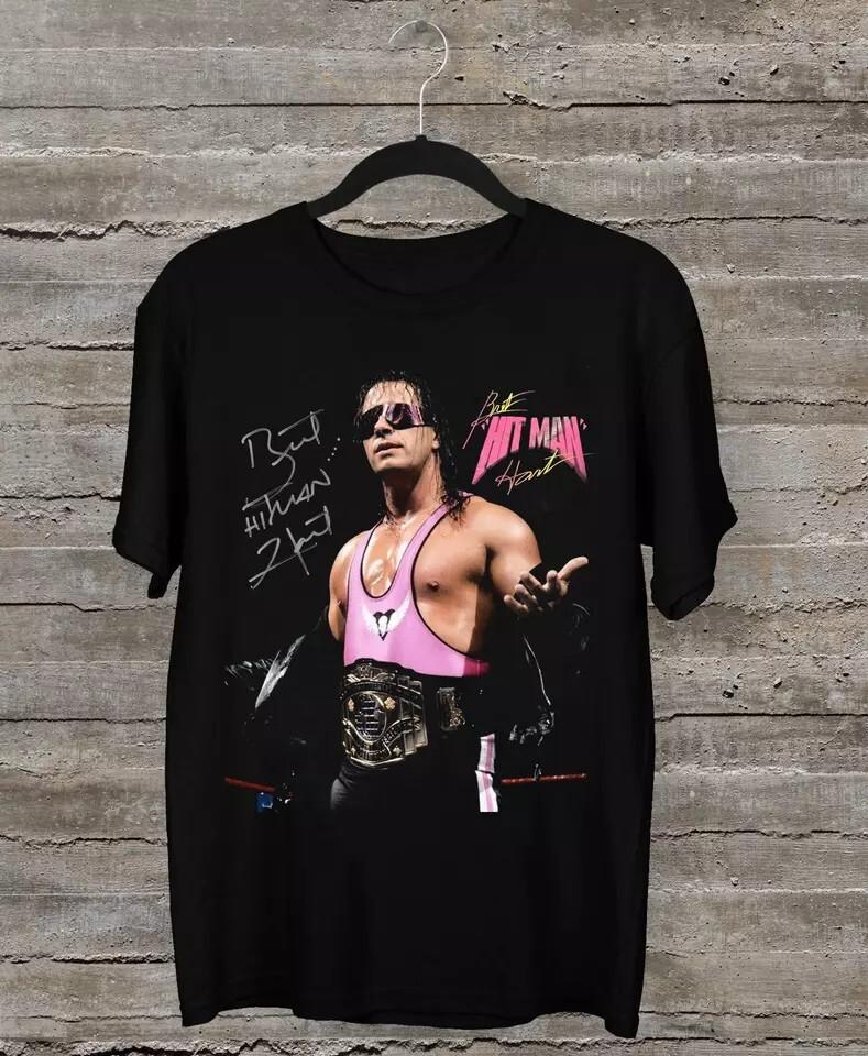 New Popular Bret Hart Gift For Fan Cotton Black S-2345XL 1HRC8 Unisex T-Shirt XXXXL