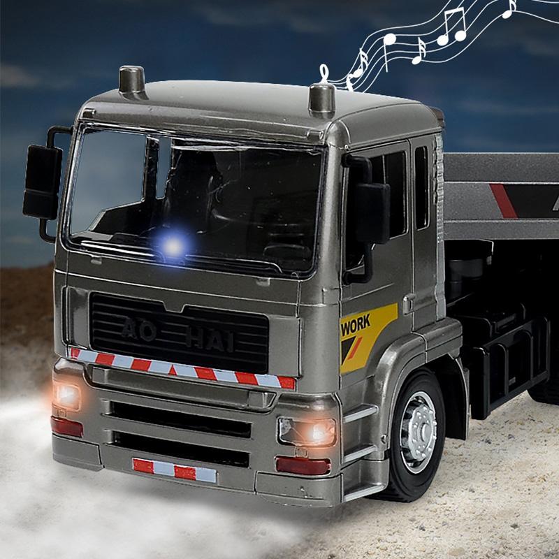 Caminhão Plataforma RC Modelo 9 Canais Liga de Alumínio 1:20 Carrinho de Controle Remoto 2.4G Simulação Veículo de Engenharia Reboque Menino Criança Brinquedo Presente