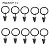 Sturdy Metal Curtain Rings with Clips 10 Pack Hooks for Voile Net 50mm Diameter