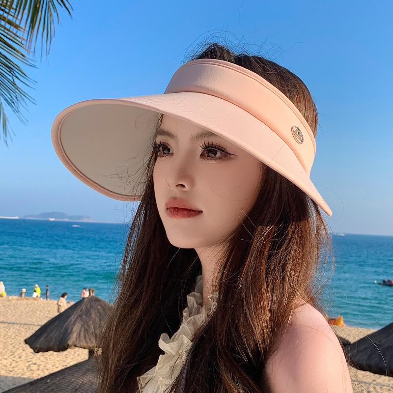 Summer Vinyl Large Brim Sun Protection Sun Hat Outdoor Sports Empty Top Hat Children's Fashion Versatile Sun Hat