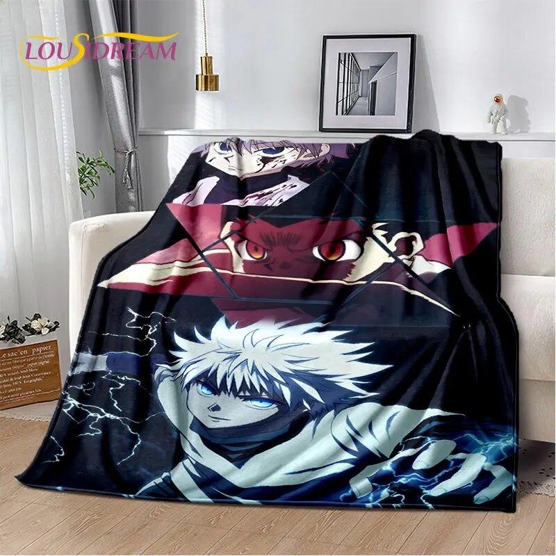 HxH Anime Hunter×Hunter Cartoon Soft Plush Blanket,Flannel Blanket Throw Blanket for Living Room Bedroom Bed Sofa Picnic Cover