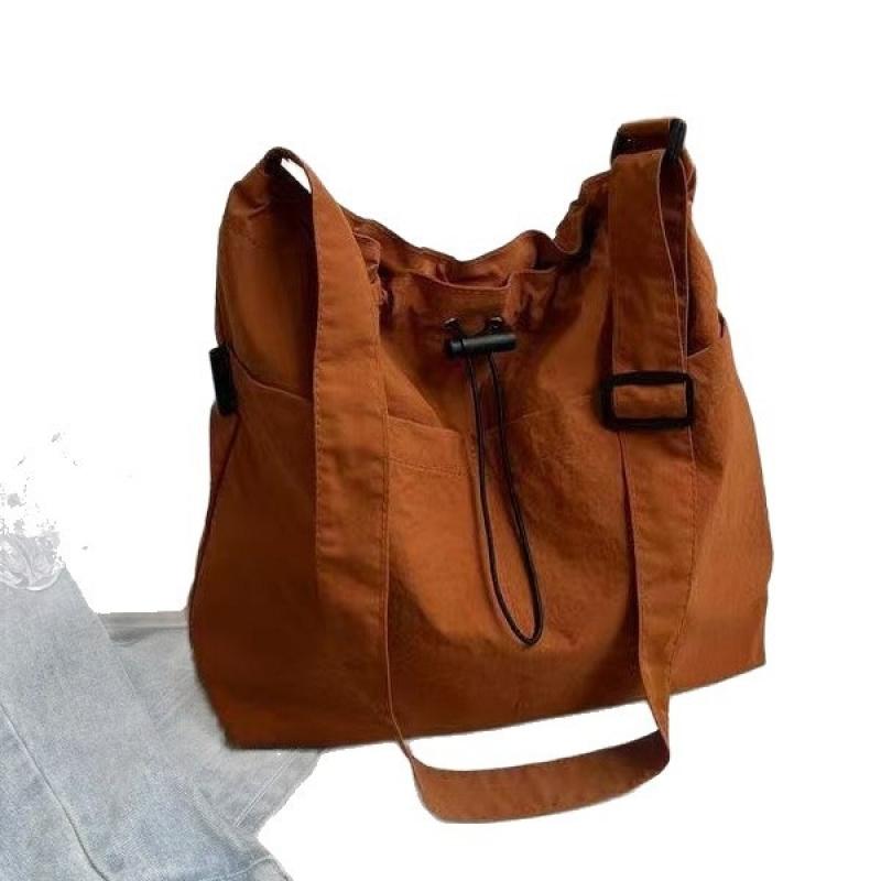 Large Capacity Women Drawstring Tote Bag Japanese Ins Style Casual Crossbody Shoulder Bag for Daily Commute Shopping