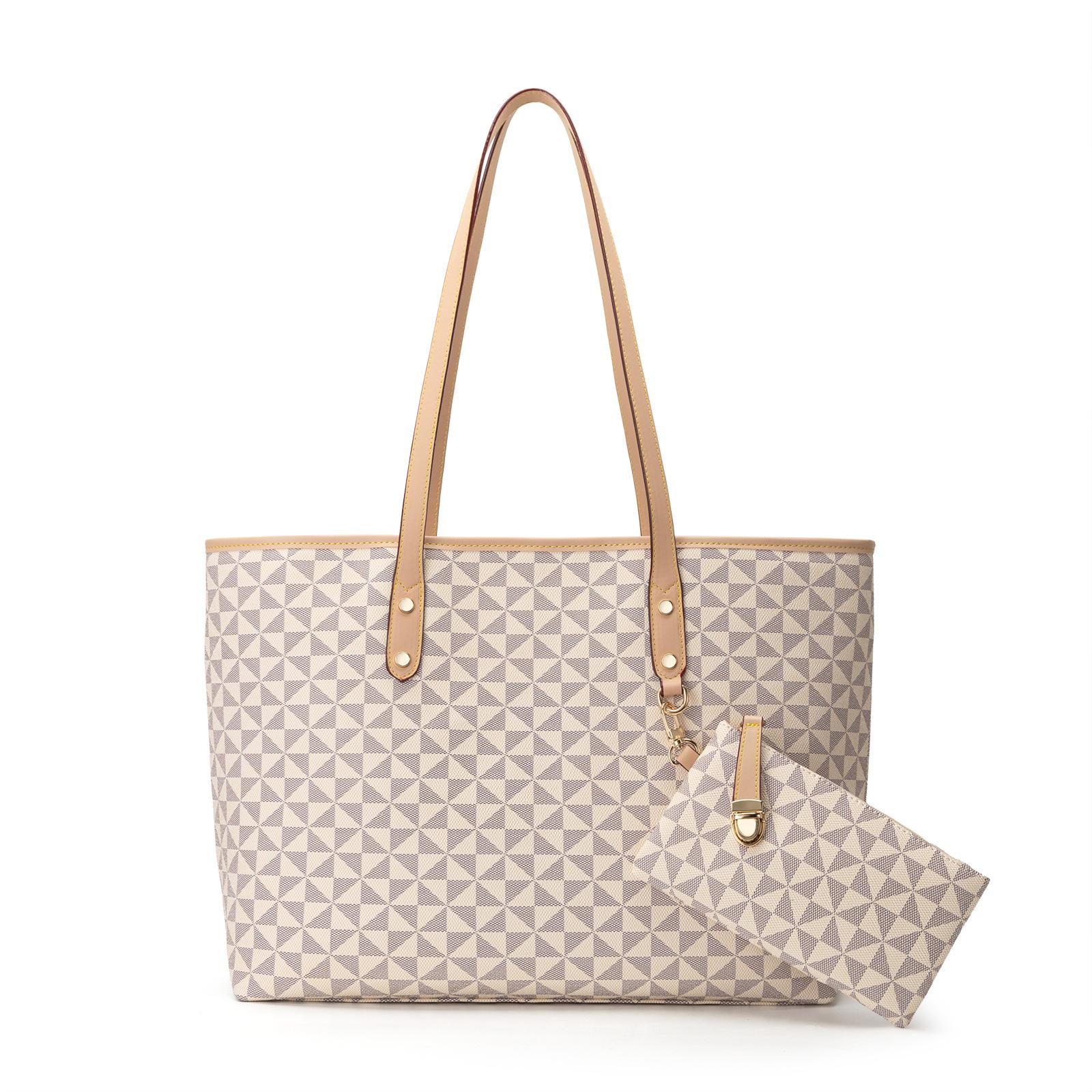 

Diamond Printed Tote Bag Trendy and Stylish Elegant and Versatile Embossed Large Capacity Zipper Handbag