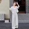 Xiaoxiangfan Pink Wears a Whole Set of Women's Summer New Temperament Socialite Casual Wide-leg Pants Two-piece Set