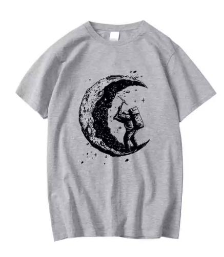 Bestselling Popular Fashion Summer Trend Casual Shortsleeved Printed Revealingshoulder Unisexs Pure Cotton Shortsleeve Tshirt